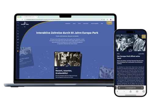 Laptop und Smartphone mit Bild der Webseite