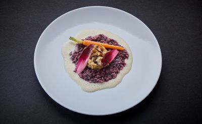 Radicchio Risotto | Pinienkerne | Krause Glucke | Fourme d‘Ambert