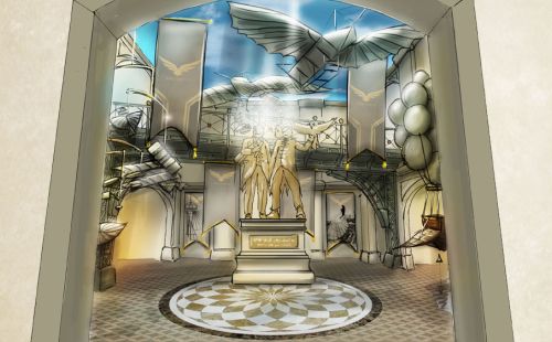 Die Brüder Eulenstein in der Eingangshalle