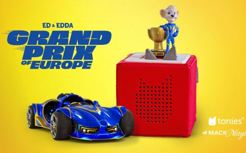 Ed Euromaus Tonie-Figur auf einer roten Toniebox