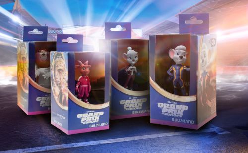 Vier Charaktere des Kinofilms Grand Prix of Europe als Bullyland Figuren.