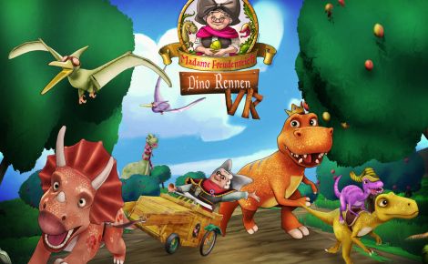 Madame Freudenreichs Dinosaurier begeben sich auf ein lustiges Wettrennen