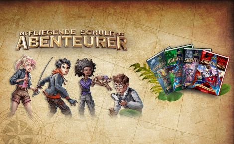Fliegende Schule der Abenteurer Cover der vier Bände