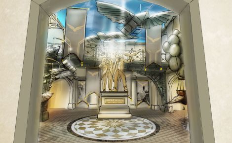 Die Brüder Eulenstein in der Eingangshalle