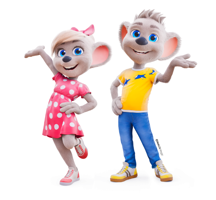 Europa-Park Maskottchen Ed Euromaus und Edda Euromausi