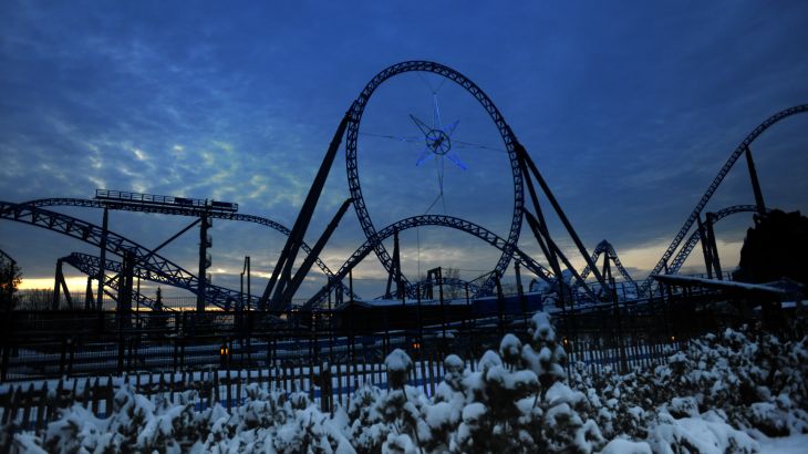 Looping der blue fire mit einem Weihnachtsstern in der Mitte