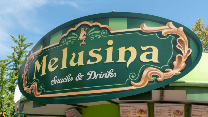 Melusina Snacks & Drinks Schild