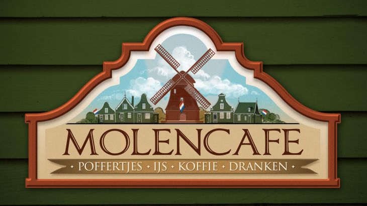 Schild Molencafe Poffertjes Ijs Koffie Dranken
