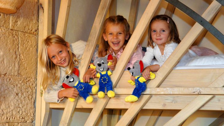 Standardzimmer Hotel Colosseo drei Kinder im Hochbett