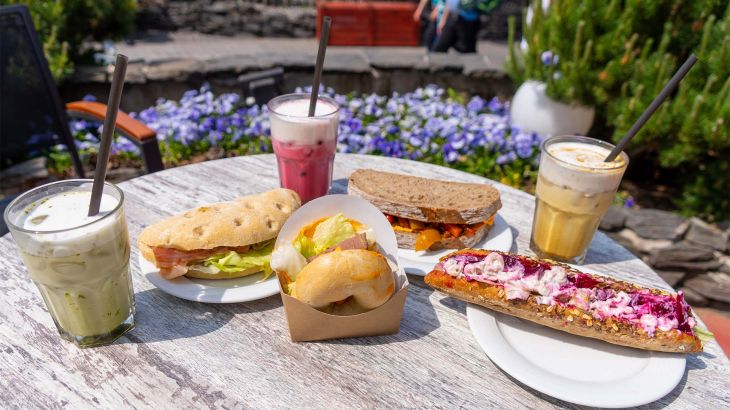 Belegte Brötchen und Smoothies im Kaffi Hús