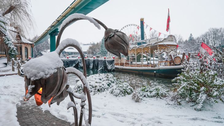Der Märchenwald in Schnee gehüllt