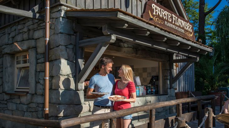 Flammkuchenstand im französischen Themenbereich