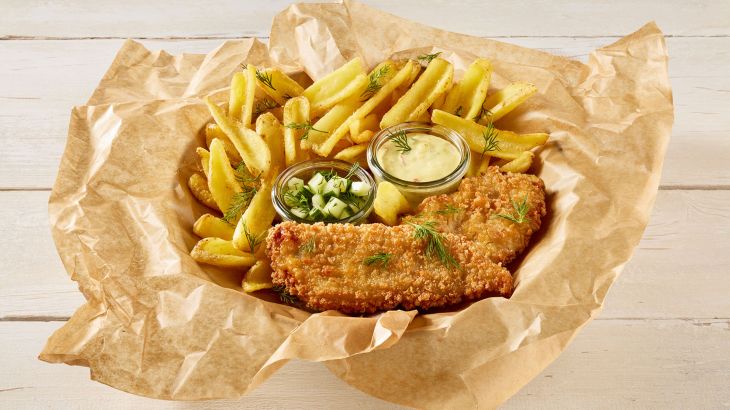 Fish and Chips mit Remoulade