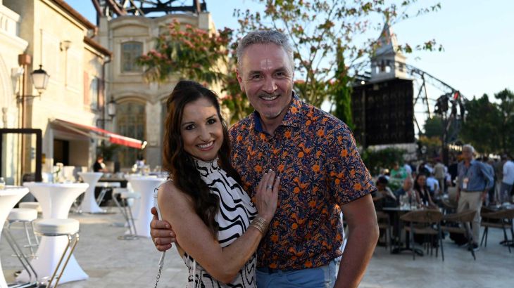 Anita Hofmann und Ehemann Christian Filip genießen den Abend im Europa-Park
