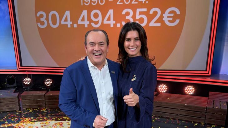 Miriam Mack gemeinsam mit Wolfgang Kons beim RTL-Spendenmarathon 2024.