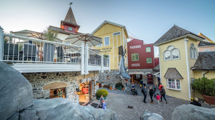 Der mit Kürbissen geschmückte Themenbereich Skandinavien.