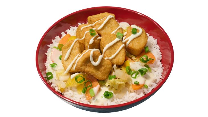 Vegan fisherman’s style bowl with rice from Restaurant SPICES – Cuisines of the World in Europa-Park’s Adventure Land.