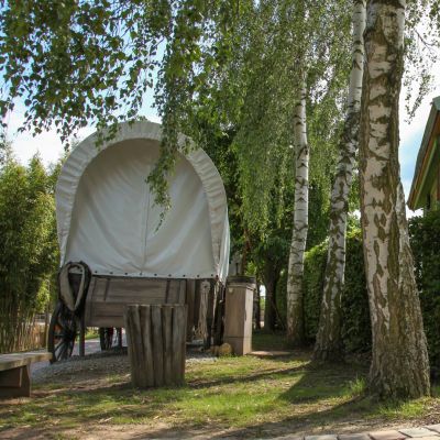 Planwagen in der Tipi Town