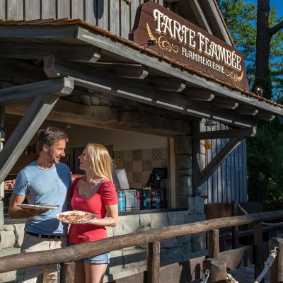 Flammkuchenstand im französischen Themenbereich