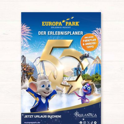 Cover des Erlebnisplaners von 2025 mit Ed und einer goldenen 50