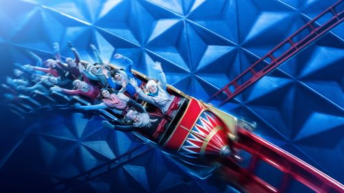 Winterliche Fahrt auf dem Eurosat - CanCan Coaster