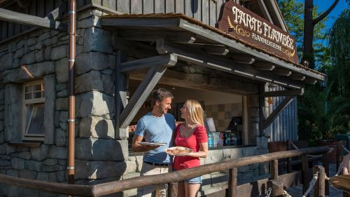 Flammkuchenstand im französischen Themenbereich