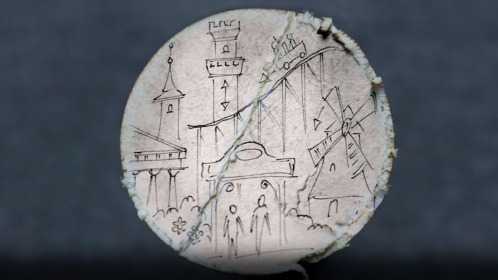 Die erste Skizze des Europa-Park auf einem Bierdeckel