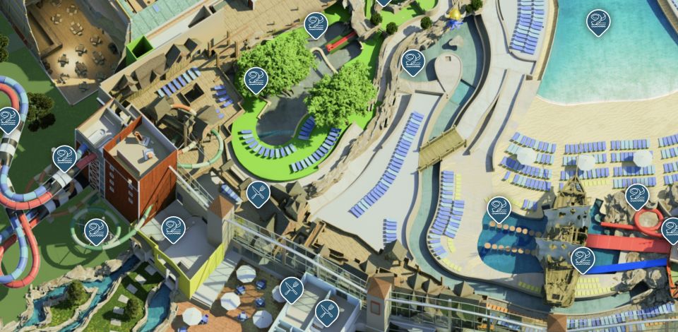 Der gezeichnete Parkplan der Wasserwelt Rulantica