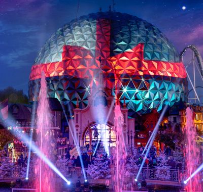 Die Projektion Miraculeux strahl den Eurosat – CanCan Coaster an