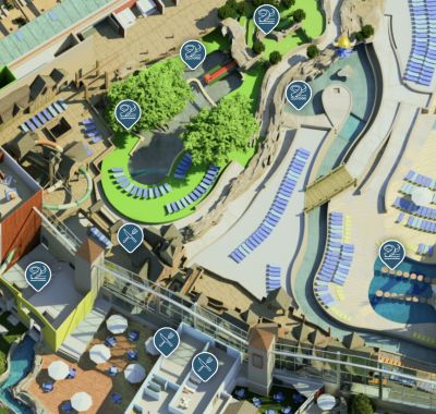 Der gezeichnete Parkplan der Wasserwelt Rulantica