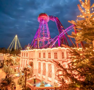 Voltron Nevera powered by Rimac bei Dämmerung im Winter