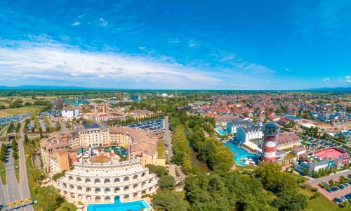 Luftaufnahme der Europa-Park Hotels